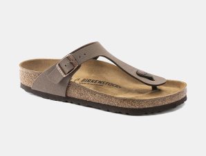 BIRKENSTOCK GIZEH BIRKO-FLOR NUBUK SANDALS – REGULAR FIT ΚΑΦΕ