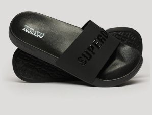 Superdry – SDRY LOGO VEGAN POOL SLIDE ΓΥΝΑΙΚΕΙΟ – BLACK/BLACK