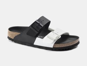 BIRKENSTOCK ARIZONA SPLIT BIRKO-FLOR SANDALS – NARROW FIT ΜΑΥΡΟ