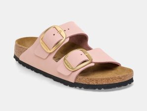 BIRKENSTOCK ARIZONA BIG BUCKLE NUBUCK LEATHER SANDALS – NARROW FIT ΡΟΖ