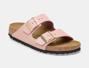 BIRKENSTOCK ARIZONA NUBUCK LEATHER SANDALS – NARROW FIT ΡΟΖ