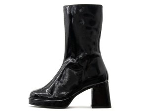 PATENT LEATHER MID HEEL BOOTS WOMEN CREATOR