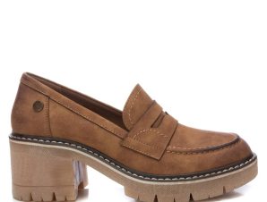 Γυναικεία Refresh Loafers με Χοντρό Τακούνι 172263 Vegan ΚΑΜΕΛ