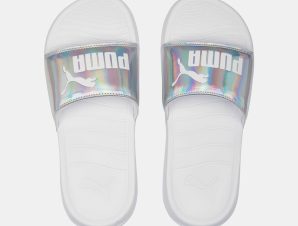 PUMA WOMEN’S POPCAT 20 IRRIDESCENT SLIDES ΑΣΠΡΟ