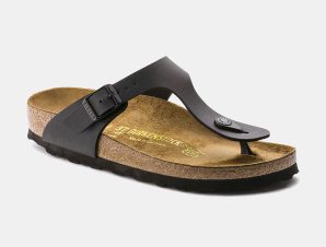 BIRKENSTOCK CLASSIC GIZEH BIRKO-FLOR SANDALS – REGULAR FIT ΜΑΥΡΟ