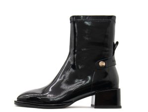 BLAKE PATENT LEATHER MID HEEL ANKLE BOOTS WOMEN NOA HARMON