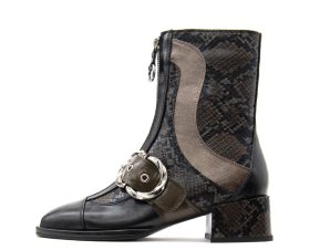 VIOLETA SNAKE SKIN MID HELL BOTS WOMEN NOA HARMON