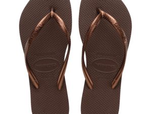 HAVAIANAS SLIM ΣΚΟΥΡΟ ΚΑΦΕ 4000030.5964