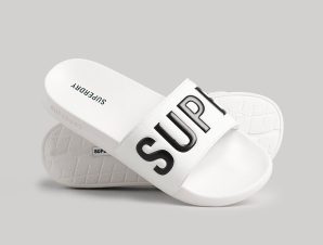 WOMEN’S SUPERDRY CORE VEGAN POOL SLIDERS ΑΣΠΡΟ