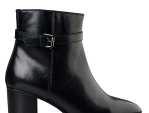 BUCKLE STRAP MID-HEEL BOOTIES