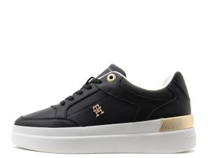 LEATHER MONOGRAM HARDWARE COURT SNEAKERS WOMEN TOMMY HILFIGER