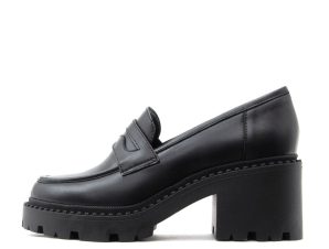 LEATHER MID HEEL CHUNKY LOAFERS WOMEN KOTRIS