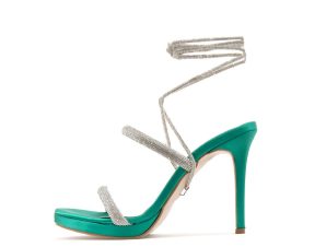 SATIN HIGH HEEL SANDALS WOMEN KOTRIS