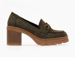 Loafers chunky suede – Χακί