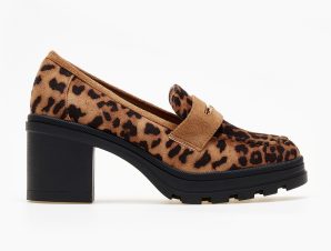 Loafers suede με τακούνι – Leopard