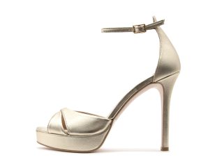 METALLIC LEATHER HIGH HEEL SANDALS WOMEN MOURTZI